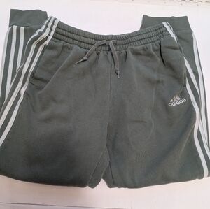 Adidas Olive Joggers with White Label